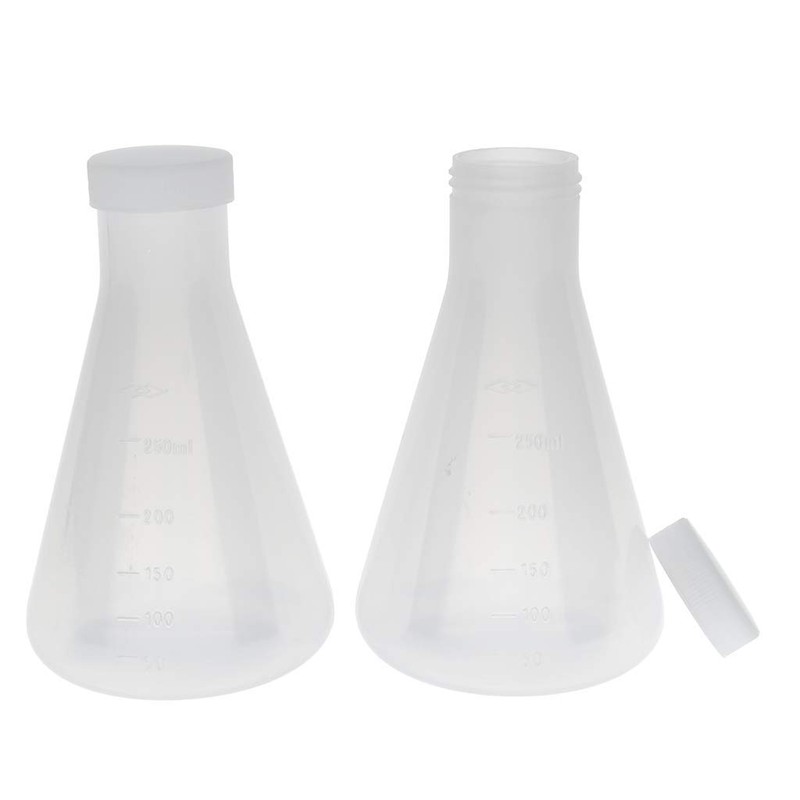 Nvanvmm Laboratory Graduated Plastic Conical Flask, Measurable, Thick Wall, Two
