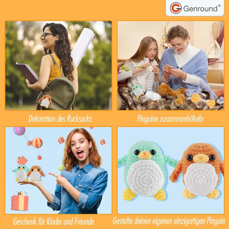 Genround Crochet Pack for Beginners, Crochet Set with Step by