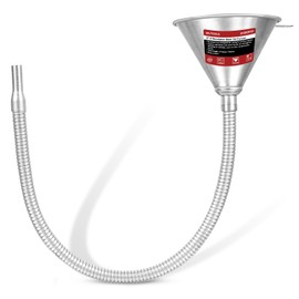 BILITOOLS 24.8" Metal Flexible Oil Funnel with Filter for Automotive Use Oil Fluids Change Long Bendable Spout Funnel