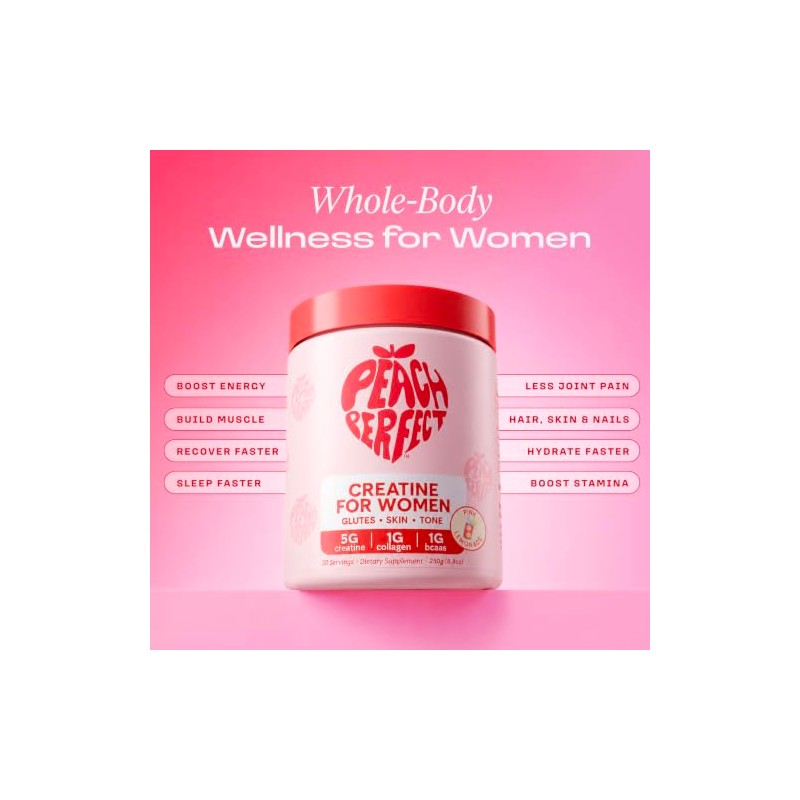 Peach Perfect- “Monohidrato de Creatina en Polvo, Limonada Rosa, Creatina