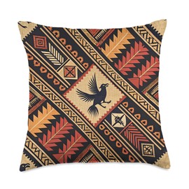 Tribal Style Design, Geometric Pattern, Boho Art, Unique Throw Pillow