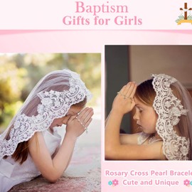 FJHAIY First Communion Gifts Baptism Gifts First Holy communion gifts Cross Necklace&Cross Bracelets Christian Gifts Easter Gifts (Baptism gifts)
