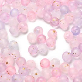 Ipotkitt Approx 2000pcs 8mm Light Pink Acrylic Round Beads Frosted Transparent Spacer Beads Plastic Ball Ornaments for DIY Craft Keychain Pen Jewelry Making
