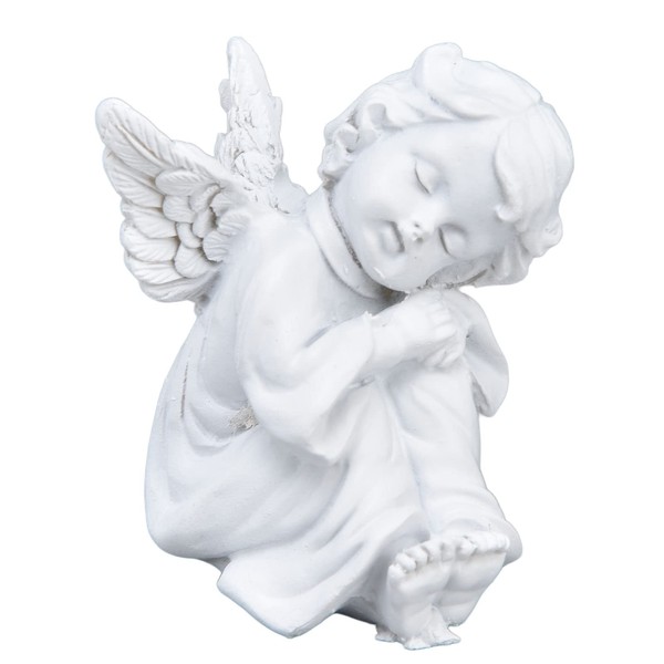 Cherub Statue Synthetic Resin Material Lovely Style White Baby Figurines