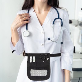 COYUN Nurse Bag, Utility Medical Nurse Belt Bag, Nurse Accessories, Organiser for Stethoscopes and Medical Care, Black