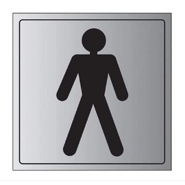 V Safety General Door-Gents Toilet Sign - 200mm x 200mm - 1.6mm Alu Rigid Plastic