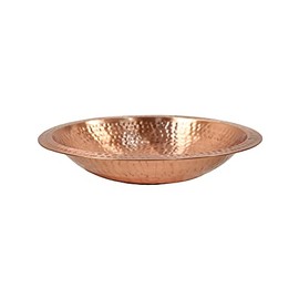 Hammered Solid Copper Bowl w/Rim