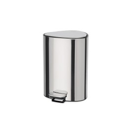 Joseph Joseph EasyStore Luxe Stainless Steel 5 Liter Pedal Trash Can with Bin Liner Storage, Soft-Close Lid, Removable Inner Bucket, for Bathroom, Bedroom, Office
