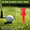 DAZISEN Golf Tees Plastic - 32MM Durable Small Castle Golf