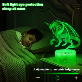 Welthtorm Dragon Night Light for Kids, 16 Colors Change with Remote Christmas and Birthday Party Supplies for Boys/Girls, Decoration 3D Night Light Dragons Gifts (Dragon-2)