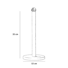 Innoteck Essentials Kitchen Paper Towel Holder - Free-Standing, Stable Base, Stainless Steel - Modern Round Design - Vertical Paper Hand Towel Holder for Home, Kitchen, Bathroom, & Office - Black