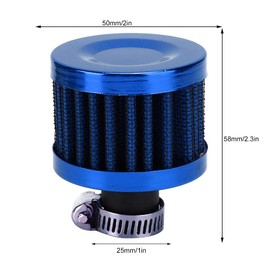 Air Filter, Breather Filter, Car Air Intake Filter, Air Purifier Car 25 mm Mini Air Intake Filter Vent Crankcase Ventilation Universal Car Accessories (Blue)