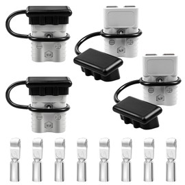 RED WOLF 175A Battery Quick Connector 2-4 AWG Jumper Cable Plug Flame-Retardant Anderson Type SB175 Plug Outdoor Power Quickly Connect/Disconnect Kit for Electrical System (4 PCs Grey, 175A)