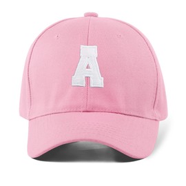 Girls Baseball Cap Adjustable Kids Snapback Trucker Cap Cotton Girls Baseball Cap Sun Hat for Travel School Outdoor Sports Letter A