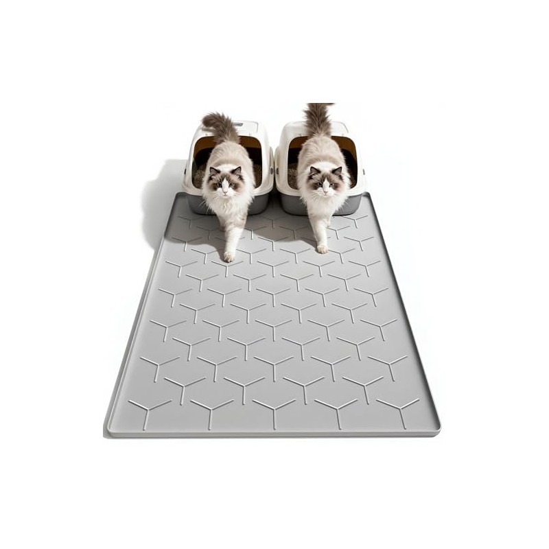 Garoopion Cat Litter Box Mat, Large 40" X 28" Litter