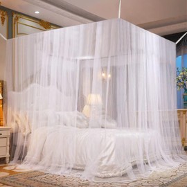 Mosquito Net, UQTUKO Single Opening Mosquito Net, Rectangular Mosquito Net for Bed, Fly Net, Mosquito Net, Fine Mesh Mosquito Net, Square Mosquito Nets, 220 x 210 x 200 cm