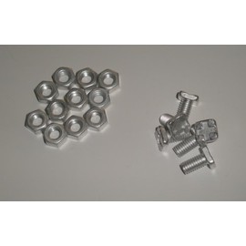 50 Cruciform Square Head Aluminium Bolts with Nuts for Greenhouses