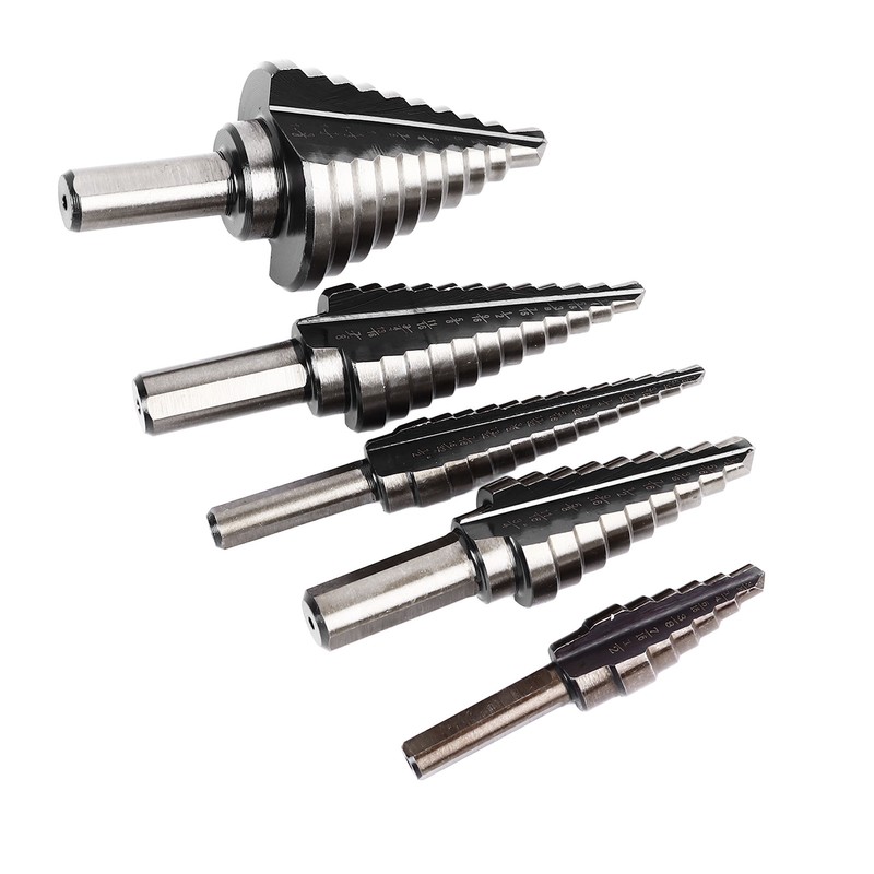 5Pcs Step Drill Bit Set Alloy Steel High Accuracy Multifunctional