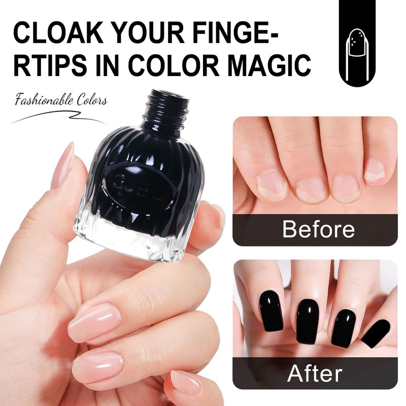 Major Dijit Quick-Dry Nail Polish Black - UV/HEMA Free 10ml
