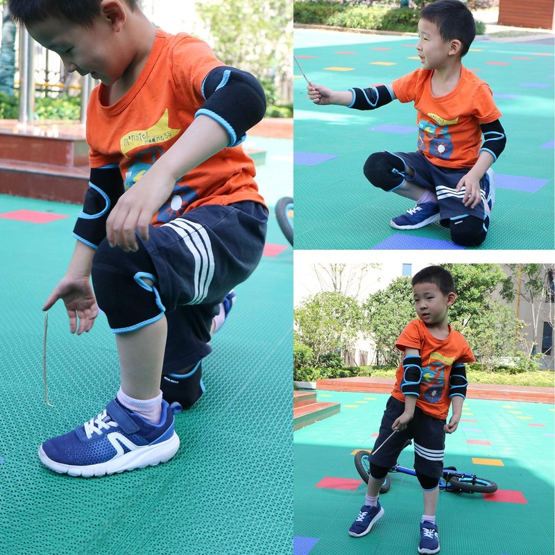 Children Protective Gear Set Soft Adjustable Kid Elbow Pads Knee