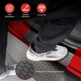 Utiiy Door Sill Guards Kit Fit for 2018-2024 Jeep Wrangler JL Unlimited, Door Sill Protector for 2020-2024 Jeep Gladiator, Entry Guard Protector for Wrangler JLU&Gladiator JT 4 Door Accessories