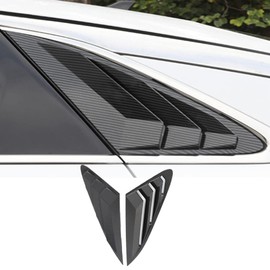 Winkter ABS Racing Style Rear Side Window Louvers Fit for Kia K5 2021-2022 Air Vent Scoop Shades Cover 2Pcs Carbon Fiber