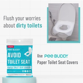 PeeBuddy Disposable Toilet Seat Covers - 60 Sheets | No Direct Contact with Unhygienic Seats| Easy To Dispose | Nature Friendly | Must Have for Women and Men