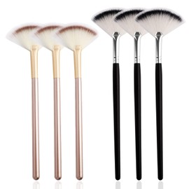 Pimoys 6 Pieces Fan Brushes for Facials Slim Soft Face Mask Brush Applicator for Glycolic Acid Peel Mask Esthetician Face Makeup Brush