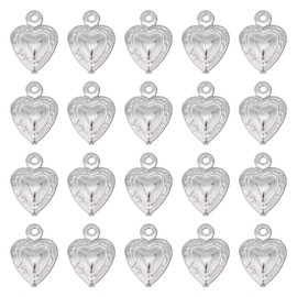 SUNNYCLUE 1 Box 100Pcs Stainless Steel Heart Charms Hearts Charm Love Small Double Sided Puffy Valentine Mother's Day Charms for Jewelry Making Charm Necklace Bracelet Earrings DIY Supplies 12x9mm