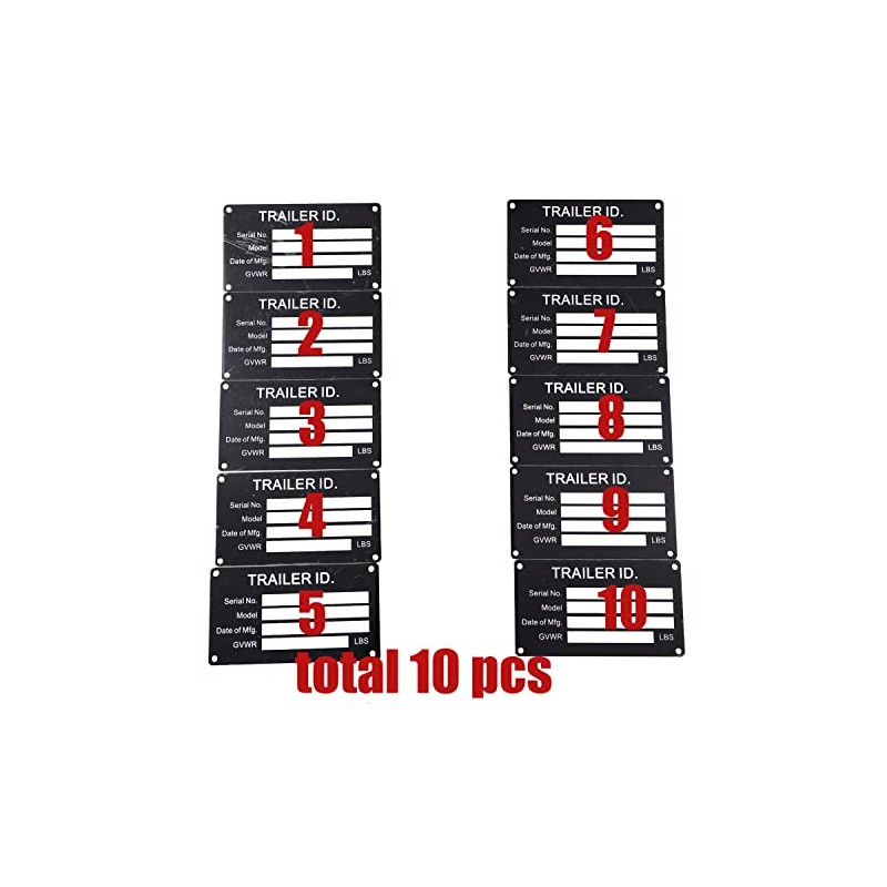 10PCS Blank Trailer VIN ID Plate Data TAG Serial Model
