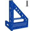 3D Multi-Angle Aluminum Alloy Woodworking Square Ruler, 22.5-90 Degree Protractor,