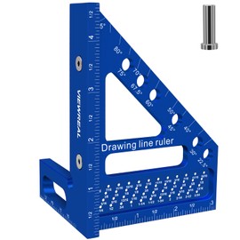 3D Multi-Angle Aluminum Alloy Woodworking Square Ruler, 22.5-90 Degree Protractor, High Precision Miter Triangle Ruler for Engineers, Carpenters, and Craftsmen
