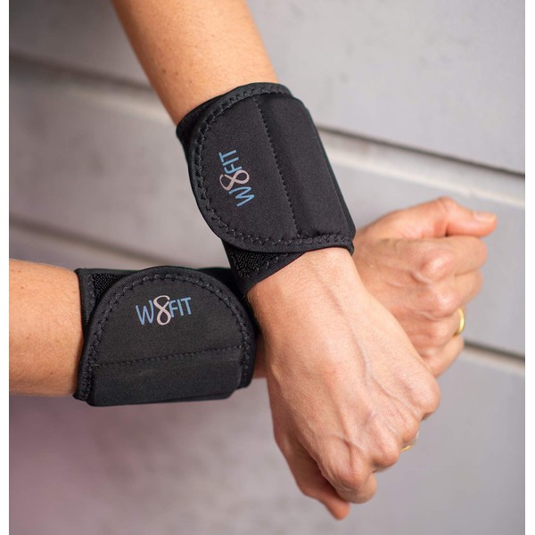W8FIT Adjustable Wrist Arm Weights 1.25-1.7 LBS Pair with Removable Weight for Walking, Fitness, and Physical Therapy (1.25 LB SMALL)