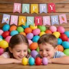 Happy Easter Banner Kit - Easter Bunny Carrot Flags +