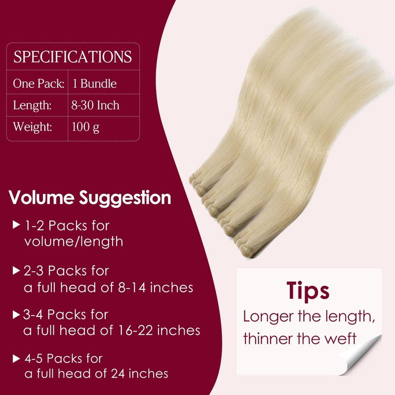 Benehair 16 Inch Hair Bundles Real Human Hair Invisible #60