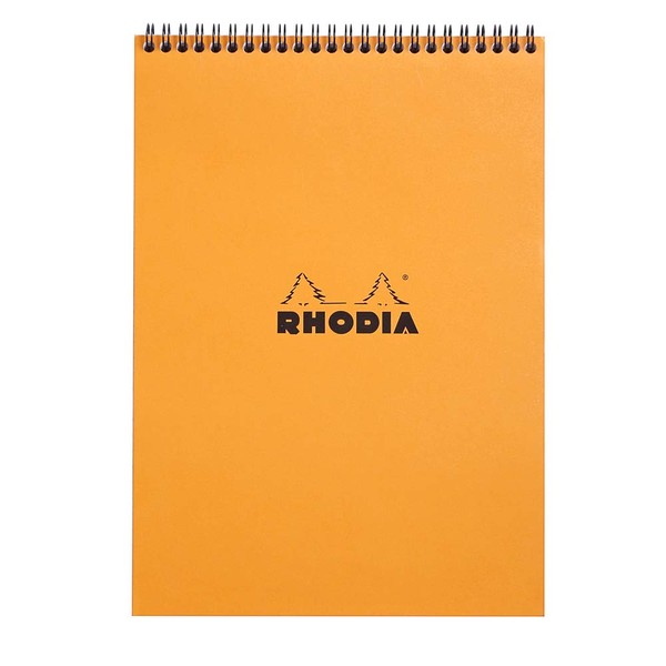 Rhodia Wirebound Notepad, A4, Square Ruling - Orange (18500C)