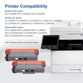 PANINK Compatible Toner Cartridge Replacement for Brother TN660 TN-660 TN630 TN-630 Black Toner Cartridge Use with Brother HL-L2380DW HL-L2320D HL-L2340DW DCP-L2540DW MFC-L2700DW Printer - 2 Black