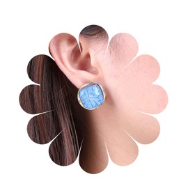 Cimenexe Bohemian Enamel Square Earrings Blue Crack Square Stud Earrings Acrylic Geometric Square Earrings Minimalist Resin Square Earrings Jewelry for Women and Girls Gifts