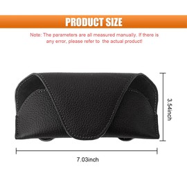 LHDOS Sunglass Holder for Car Visor, Magnetic Leather Auto Sun Visor Eyeglasses Protective Storage Case with Mount Clip, Vehicle Interior Eyewear Organizer Accessory for Most Cars (Black)