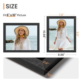 upsimples 8x10 Picture Frame, Wall Gallery Photo Frames with Engineered Wood, Black 1 Pack