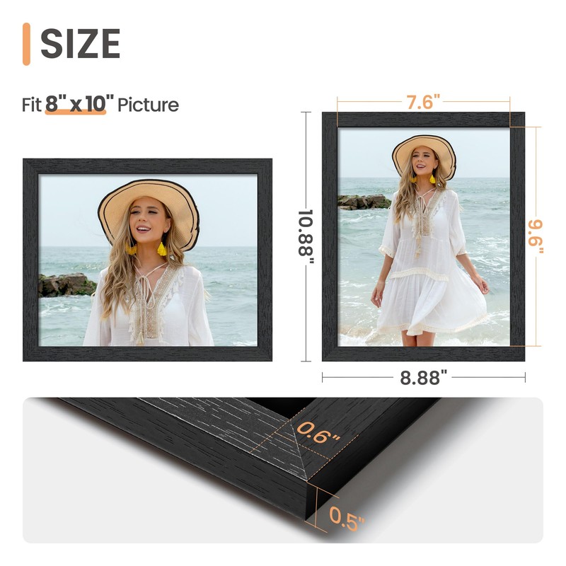 upsimples 8x10 Picture Frame, Wall Gallery Photo Frames with Engineered