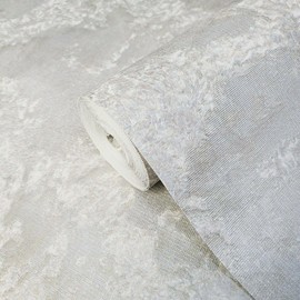 Zambaiti Parati Distressed Grayish Taupe Gold Glitter Faux Fabric Plaster Textured Wallpaper 3D