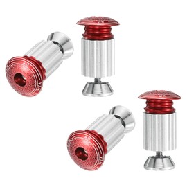 sourcing map 2Pair Bar End Plugs Aluminum Handlebar End Caps Bike Plugs 0.6oz Expanding Locking for MTB Road BMX Fixed Gear Bike, Red