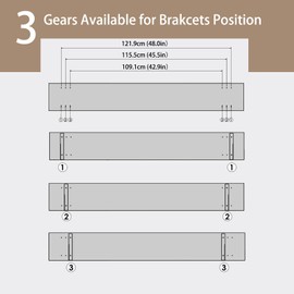 DINZI LVJ Long Wall Shelves, 55.1Inch Wall Mounted Shelves Set of 2, Extra Large Floating Storage Ledges with Sturdy Metal Brackets for Living Room, Bathroom, Bedroom, Kitchen, Rustic Brown