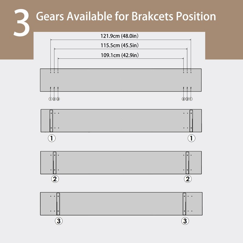 DINZI LVJ Long Wall Shelves, 55.1Inch Wall Mounted Shelves Set