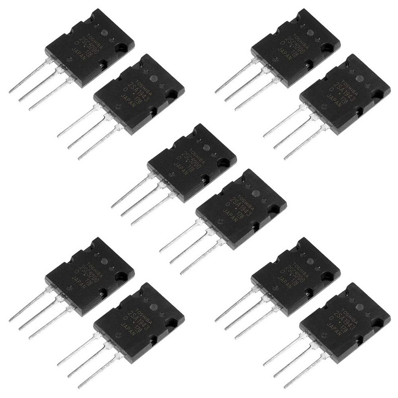 Power Amplifier Transistor, 5 Pair 2SA1943 2SC5200 Power General Purpose