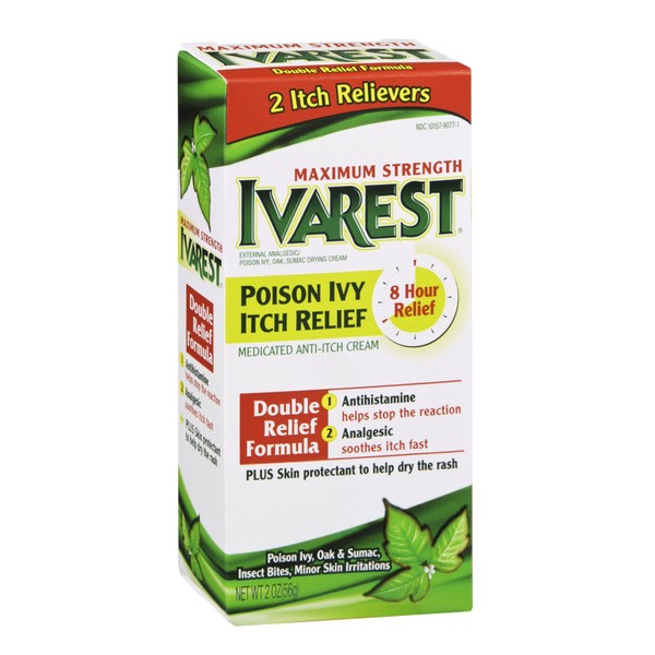 Ivarest Maximum Strength Poison Ivy Itch Relief Medicated Anti-Itch Cream, 2 OZ (Pack of 6)