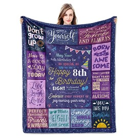 8 Year Old Girl Birthday Gift 8 Year Old Boy Birthday Gift Gifts for 8 Year Old Girls, Boys Birthday Gifts for 8 Year Old Girl, Boys 8th Birthday Decorations for Girls Throw Blanket 60x50 Inch