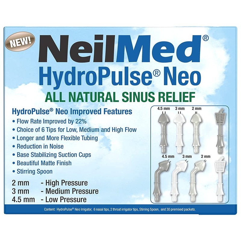 NeilMed HydroPulse Neo. Multi-Speed Electric Pulsating Nasal Sinus Irrigation System