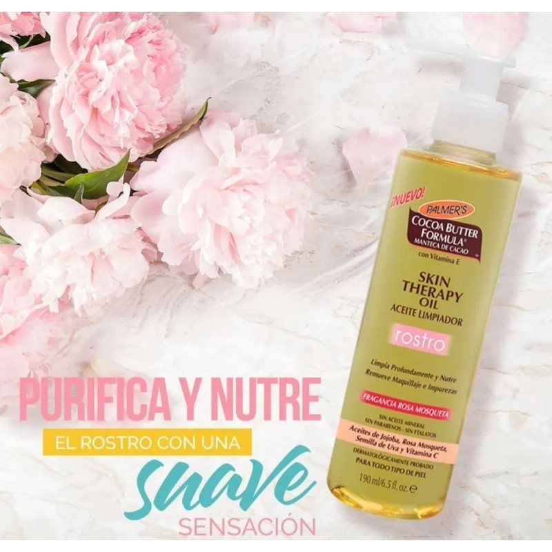 Aceite Limpiador Facial Palmer's Skin Therapy 190mL Rosa Mosqueta